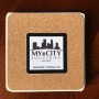 Marble Handcrafted Collectible Souvenir Coaster ~ Charlotte Skyline at Dusk