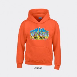 Gildan Youth Heavyweight Blend Hooded Sweater - Charlotte Art Letters Gildan Youth Heavyweight Blend Hooded Sweater - Charlotte Art Letters