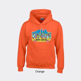 Gildan Youth Heavyweight Blend Hooded Sweater - Charlotte Art Letters Gildan Youth Heavyweight Blend Hooded Sweater - Charlotte Art Letters