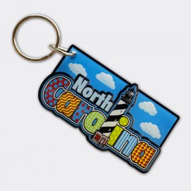 Acrylic Die-Cut Keyring - North Carolina Letters with Lighthouse Acrylic Die-Cut Keyring - North Carolina Letters with Lighthouse
