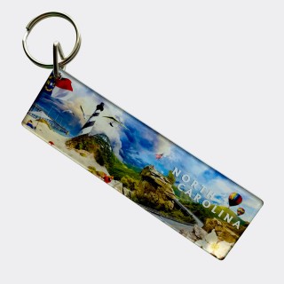 Acrylic Die-Cut Keyring - North Carolina Photo Collage Acrylic Die-Cut Keyring - North Carolina Photo Collage