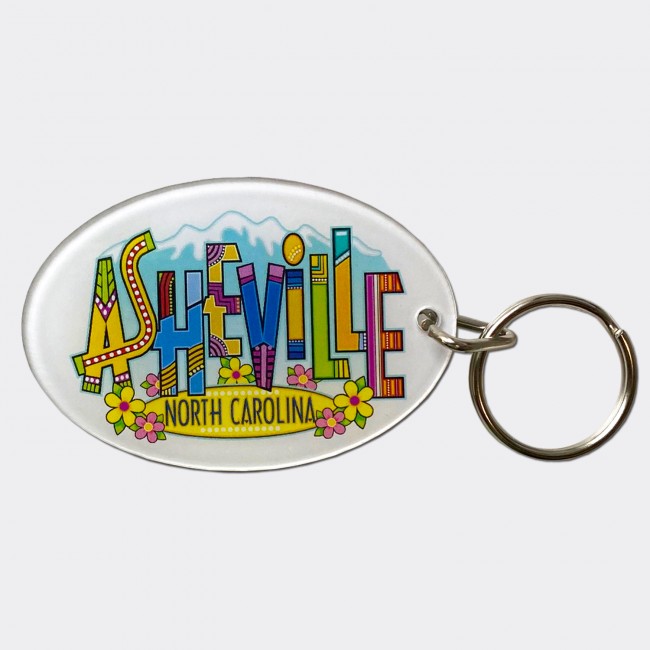 Acrylic Die-Cut Keyring - Asheville Art Letters