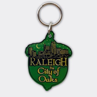 Acrylic Die-Cut Keyring - Raleigh City of Oaks Acorn Skyline Acrylic Die-Cut Keyring - Raleigh City of Oaks Acorn Skyline