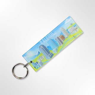 Acrylic Die-Cut Keyring - Raleigh Metro Skyline Acrylic Die-Cut Keyring - Raleigh Metro Skyline