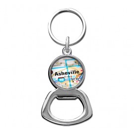 Bottle Opener Keyring - Asheville NC Road Map Bottle Opener Keyring - Asheville NC Road Map