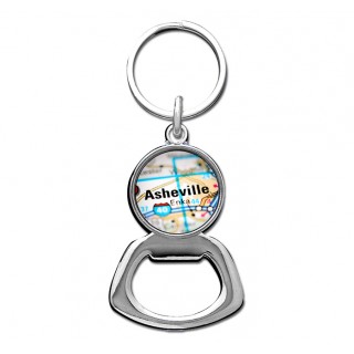 Bottle Opener Keyring - Asheville NC Road Map Bottle Opener Keyring - Asheville NC Road Map