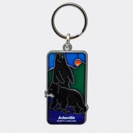 Pewter Stain Glass Keyring - Asheville NC Black Bears Pewter Stain Glass Keyring - Asheville NC Black Bears