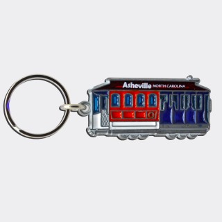 Pewter Stain Glass Keyring - Asheville NC Trolley Pewter Stain Glass Keyring - Asheville NC Trolley