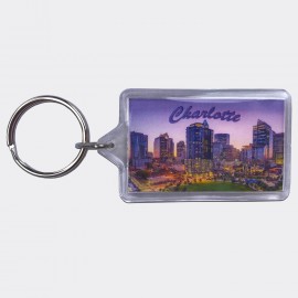 Rectangular Acrylic Keyring - Charlotte Aerial View of Romare Bearden Park Rectangular Acrylic Keyring - Charlotte Aerial View of Romare Bearden Park
