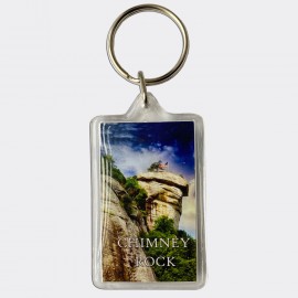 Rectangular Acrylic Keyring - Chimney Rock NC Rectangular Acrylic Keyring - Chimney Rock NC