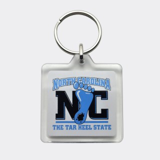 Square Acrylic Keyring - NC Tar Heel State Square Acrylic Keyring - NC Tar Heel State