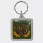 Square Acrylic Keyring - Raleigh Skyline Acorn City of Oaks