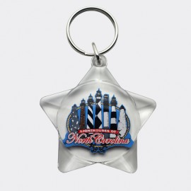 Star-Shape Acrylic Keyring - Seven Lighthouses of North Carolina Star-Shape Acrylic Keyring - Seven Lighthouses of North Carolina