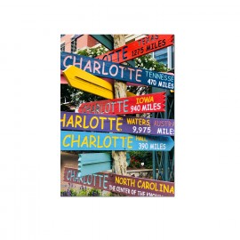 Horizontal Metal Magnet - Charlotte Sign Post The Green Horizontal Metal Magnet - Charlotte Sign Post The Green