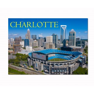 Horizontal Metal Magnet - Charlotte NC Aerial View Horizontal Metal Magnet - Charlotte NC Aerial View
