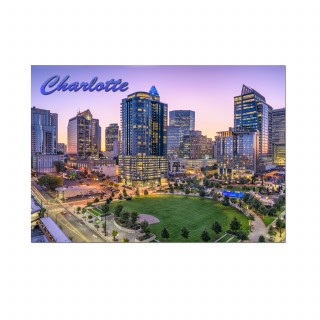 Horizontal Metal Magnet - Charlotte NC Aerial of Romera Bearden Park Horizontal Metal Magnet - Charlotte NC Aerial of Romera Bearden Park