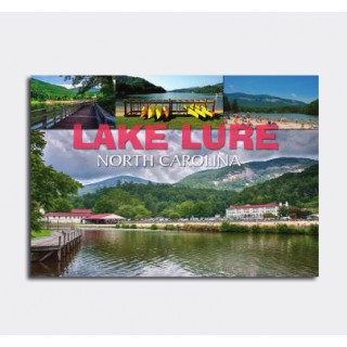 Horizontal Metal Magnet - Lake Lure NC Photo Collage Horizontal Metal Magnet - Lake Lure NC Photo Collage