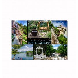 Horizontal Metal Magnet - Chimney Rock NC Collage Horizontal Metal Magnet - Chimney Rock NC Collage