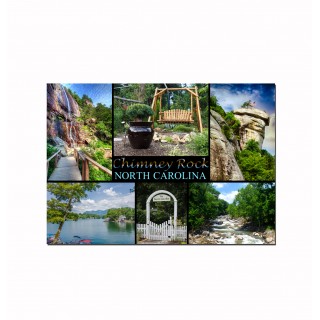 Horizontal Metal Magnet - Chimney Rock NC Collage