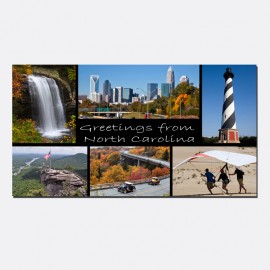 Horizontal Metal Magnet - Greetings from North Carolina Photo Collage Horizontal Metal Magnet - Greetings from North Carolina Photo Collage