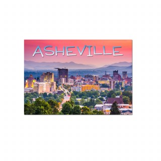 Horizontal Metal Magnet - Asheville Pink Sunset Horizontal Metal Magnet - Asheville Pink Sunset