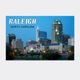 Horizontal Metal Magnet - Raleigh NC Night View Horizontal Metal Magnet - Raleigh NC Night View