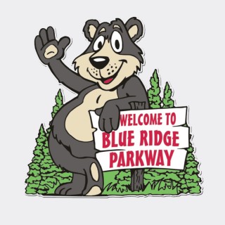 Rubber Magnet - Blue Ridge Parkway Welcome Bear Rubber Magnet - Blue Ridge Parkway Welcome Bear