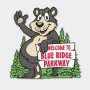 Rubber Magnet - Blue Ridge Parkway Welcome Bear