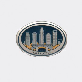 Metal Oval Magnet - Charlotte Gray-Gold Metal Oval Magnet - Charlotte Gray-Gold