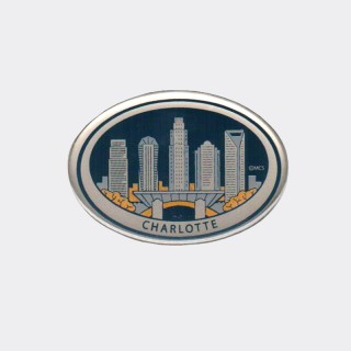 Metal Oval Magnet - Charlotte Gray-Gold Metal Oval Magnet - Charlotte Gray-Gold