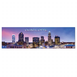 Panoramic Metal Magnet - Charlotte Pink Skyline