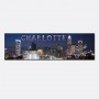 Panoramic Metal Magnet - Charlotte Skyline Nightview