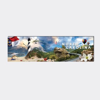 Panoramic Metal Magnet - North Carolina Photo Collage Panoramic Metal Magnet - North Carolina Photo Collage