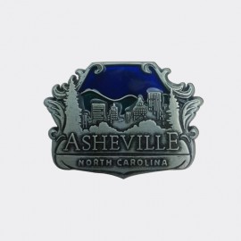 Pewter Stain Glass Magnet - Asheville Skyline Art Pewter Stain Glass Magnet - Asheville Skyline Art