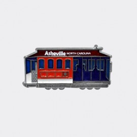 Pewter Stain Glass Magnet - Asheville NC Trolley Pewter Stain Glass Magnet - Asheville NC Trolley