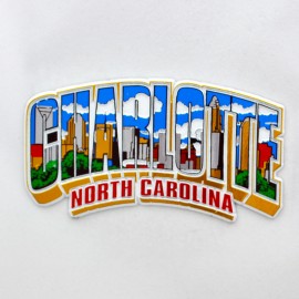 Rubber Magnet - Charlotte Letters Skyline Rubber Magnet - Charlotte Letters Skyline