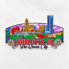 Rubber Magnet - Charlotte QC Skyline Rubber Magnet - Charlotte QC Skyline