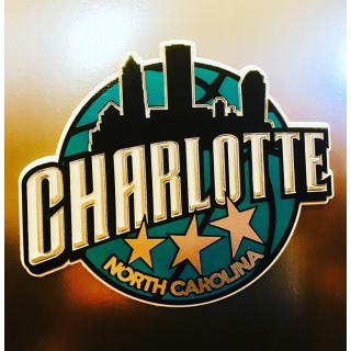 Rubber Magnet - Charlotte Skyline Basketball AllStar Theme Rubber Magnet - Charlotte Skyline Basketball AllStar Theme