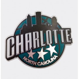 Rubber Magnet - Charlotte Skyline Basketball AllStar Theme Rubber Magnet - Charlotte Skyline Basketball AllStar Theme