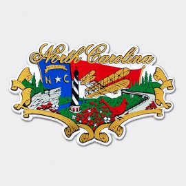 Rubber Magnet - North Carolina Ribbon Art Rubber Magnet - North Carolina Ribbon Art