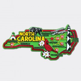 Jumbo Rubber Magnet - NC Colorful State Map Jumbo Rubber Magnet - NC Colorful State Map