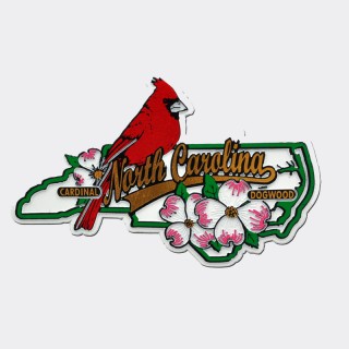 Rubber Magnet - North Carolina Bird and Map  Rubber Magnet - North Carolina Bird and Map