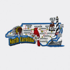 Jumbo Rubber Magnet - NC Picture Map Jumbo Rubber Magnet - NC Picture Map