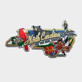 Jumbo Rubber Magnet - North Carolina Map Collage  Jumbo Rubber Magnet - North Carolina Map Collage
