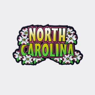 Rubber Magnet - North Carolina Dogwood Letters Rubber Magnet - North Carolina Dogwood Letters