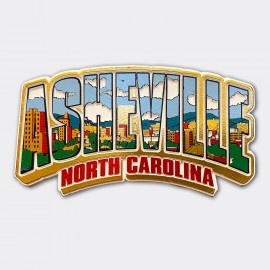 Rubber Magnet - Asheville Letters Skyline Rubber Magnet - Asheville Letters Skyline