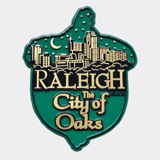 Rubber Magnet - Raleigh City of Oaks Acorn Skyline Rubber Magnet - Raleigh City of Oaks Acorn Skyline