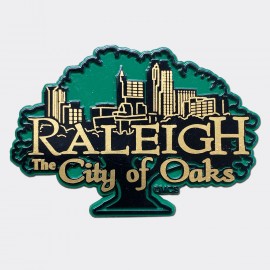 Rubber Magnet - Raleigh City of Oaks Tree Skyline Rubber Magnet - Raleigh City of Oaks Tree Skyline