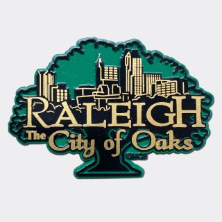 Rubber Magnet - Raleigh City of Oaks Tree Skyline Rubber Magnet - Raleigh City of Oaks Tree Skyline