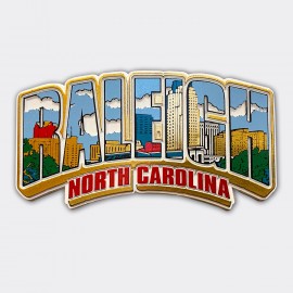 Rubber Magnet - Raleigh Letters Skyline Rubber Magnet - Raleigh Letters Skyline
